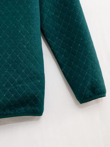 Hacikis Mens Quilted Long Sleeve Sweatshirt Quarter Snap Outdoor Fleece Pullover Shirt in Kuwait