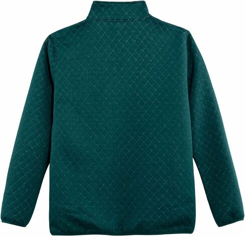 Hacikis Mens Quilted Long Sleeve Sweatshirt Quarter Snap Outdoor Fleece Pullover Shirt in Kuwait