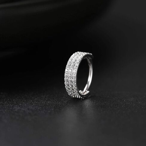 FUNLMO 20G 18G 16G حلقة ثلاثية/مزدوجة لحاجز الأنف 316L من الفولاذ الجراحي محارة Daith Helix Nose Rook Tragus Piercing Jewelry الشفاه الدائري للنساء والرجال in Kuwait