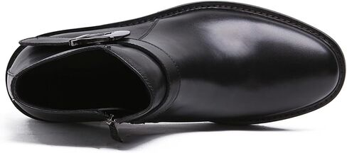 Santimon Mens Buckle Monk Strap Leather Dress Ankle Boots in Saudi Arabia