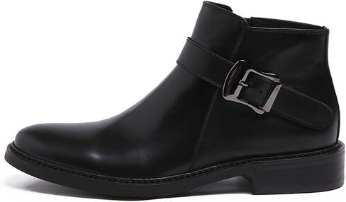 Santimon Mens Buckle Monk Strap Leather Dress Ankle Boots in Saudi Arabia