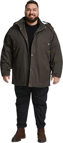 Soularge Men's Big and Tall Military Winter Warm Sherpa Lined Parka Jacket with Hood in Kuwait