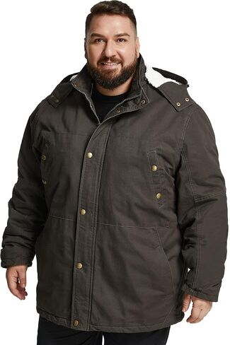 Soularge Men's Big and Tall Military Winter Warm Sherpa Lined Parka Jacket with Hood in Kuwait