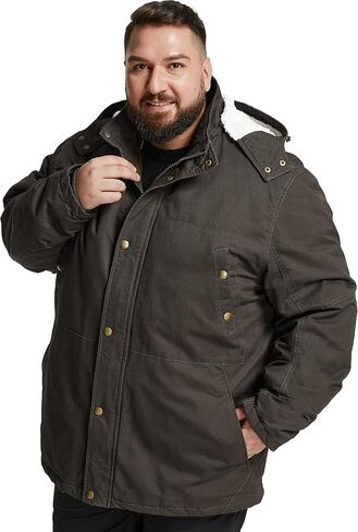Soularge Men's Big and Tall Military Winter Warm Sherpa Lined Parka Jacket with Hood in Kuwait