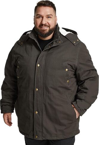 Soularge Men's Big and Tall Military Winter Warm Sherpa Lined Parka Jacket with Hood in Kuwait