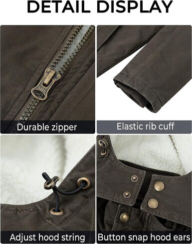 Soularge Men's Big and Tall Military Winter Warm Sherpa Lined Parka Jacket with Hood in Kuwait