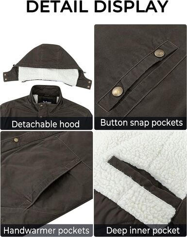 Soularge Men's Big and Tall Military Winter Warm Sherpa Lined Parka Jacket with Hood in Kuwait
