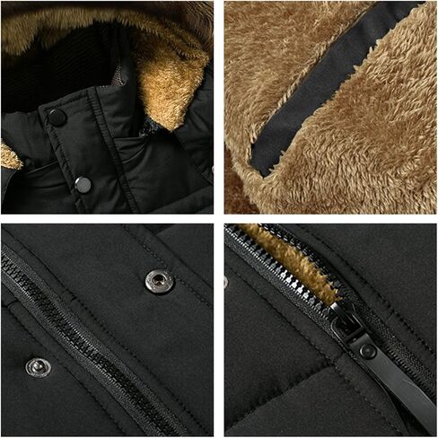 Winter Warm Thickened Fleece Parka Men's Hooded Fur Collar Coat Autumn Fashion Casual Coat in Saudi Arabia