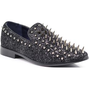 SPK09 Men's Vintage Spike Dress Loafers Slip On Fashion Shoes Classic Tuxedo Dress Shoes in Saudi Arabia