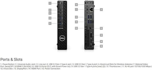 Dell OptiPlex 3080 Micro Desktop 8TB SSD 16GB RAM Extreme (Intel Core i9-10900 Processor with Turbo Boost to 5.20GHz, 16 GB RAM, 8 TB SSD, Win 10 Pro) PC Business Computer in Saudi Arabia