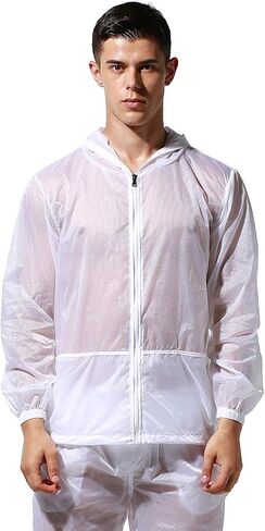 DESMIIT Lightweight Hoodie Jackets Sun Protection+Quick Dry Windproof Travel Long Sleeve Coat for Men in Saudi Arabia