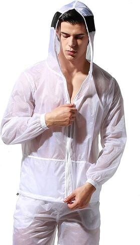 DESMIIT Lightweight Hoodie Jackets Sun Protection+Quick Dry Windproof Travel Long Sleeve Coat for Men in Saudi Arabia