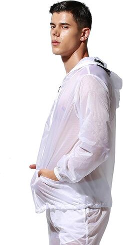 DESMIIT Lightweight Hoodie Jackets Sun Protection+Quick Dry Windproof Travel Long Sleeve Coat for Men in Saudi Arabia