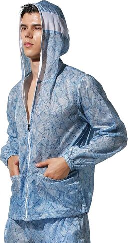 DESMIIT Lightweight Hoodie Jackets Sun Protection+Quick Dry Windproof Travel Long Sleeve Coat for Men in Saudi Arabia
