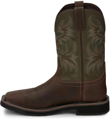 Justin Men's Driller Western Work Boot Steel Toe Dark Brown 11.5 D(M) US in Saudi Arabia