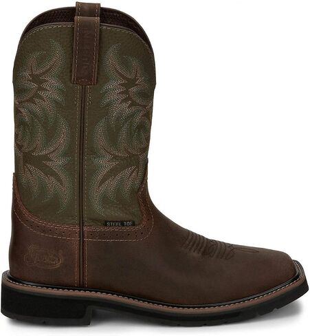 Justin Men's Driller Western Work Boot Steel Toe Dark Brown 11.5 D(M) US in Saudi Arabia