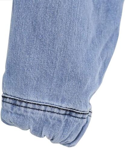 Men's quarter down, snap button, pullover denim jacket with draw string (2XL) in Saudi Arabia