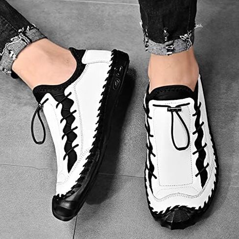 LZDZN Mens Casual Shoes for Men's Leather Loafers Boat Dress Driving Men Black Brown Yellow White Big Size Wide Summer Breathable Fashion Walking Work Office Business Male Handmade in Kuwait