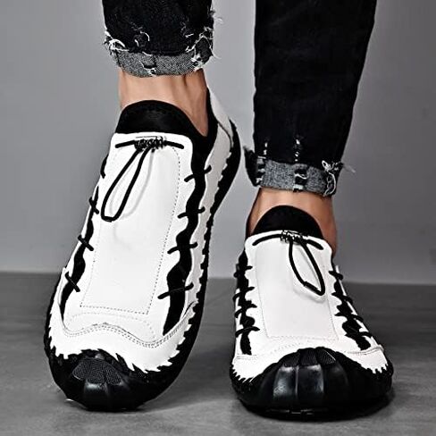 LZDZN Mens Casual Shoes for Men's Leather Loafers Boat Dress Driving Men Black Brown Yellow White Big Size Wide Summer Breathable Fashion Walking Work Office Business Male Handmade in Kuwait