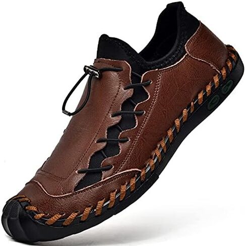 LZDZN Mens Casual Shoes for Men's Leather Loafers Boat Dress Driving Men Black Brown Yellow White Big Size Wide Summer Breathable Fashion Walking Work Office Business Male Handmade in Kuwait