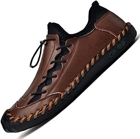 LZDZN Mens Casual Shoes for Men's Leather Loafers Boat Dress Driving Men Black Brown Yellow White Big Size Wide Summer Breathable Fashion Walking Work Office Business Male Handmade in Kuwait