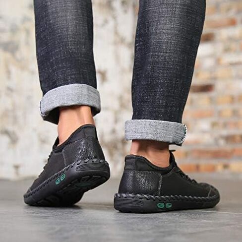LZDZN Mens Casual Shoes for Men's Leather Loafers Boat Dress Driving Men Black Brown Yellow White Big Size Wide Summer Breathable Fashion Walking Work Office Business Male Handmade in Kuwait