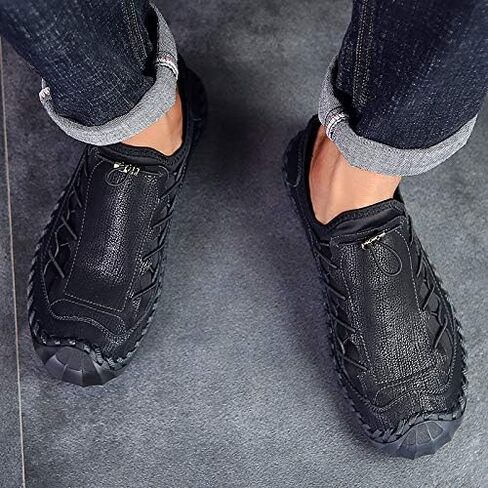 LZDZN Mens Casual Shoes for Men's Leather Loafers Boat Dress Driving Men Black Brown Yellow White Big Size Wide Summer Breathable Fashion Walking Work Office Business Male Handmade in Kuwait