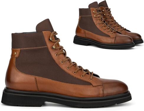 Vintage Foundry Co. Thundra أحذية رجالية كاجوال مصنوعة يدويًا من أوكسفورد ديربي تشوكا من الجلد بلونين برباط للكاحل مع كعب مكتنز، منصة، مقدمة دائرية ونعل مطاطي in Kuwait