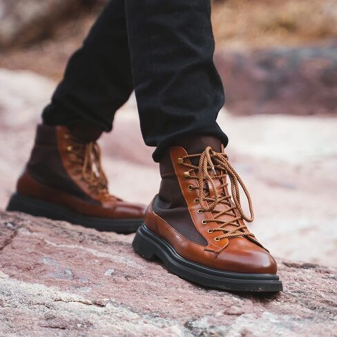 Vintage Foundry Co. Thundra أحذية رجالية كاجوال مصنوعة يدويًا من أوكسفورد ديربي تشوكا من الجلد بلونين برباط للكاحل مع كعب مكتنز، منصة، مقدمة دائرية ونعل مطاطي in Kuwait