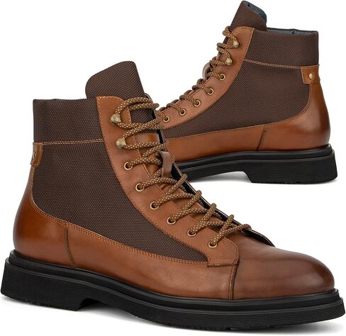 Vintage Foundry Co. Thundra أحذية رجالية كاجوال مصنوعة يدويًا من أوكسفورد ديربي تشوكا من الجلد بلونين برباط للكاحل مع كعب مكتنز، منصة، مقدمة دائرية ونعل مطاطي in Kuwait