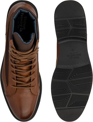 Vintage Foundry Co. Thundra أحذية رجالية كاجوال مصنوعة يدويًا من أوكسفورد ديربي تشوكا من الجلد بلونين برباط للكاحل مع كعب مكتنز، منصة، مقدمة دائرية ونعل مطاطي in Kuwait