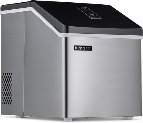 Luma Comfort Clear Ice Cube Maker Machine | First Cubes In 15 Minutes, 28 lbs. of Ice in 24 Hours | Countertop Portable Design in Stainless Steel - IM200SS in Saudi Arabia