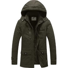 WenVen Men's Winter Thicken Cotton Parka Jacket Warm Coat with Removable Hood in Saudi Arabia