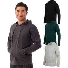 Real Essentials 3 Pack: Men's Cotton Lightweight Casual Pullover Drawstring Hoodie With Pocket (Available In Big & Tall) in Saudi Arabia