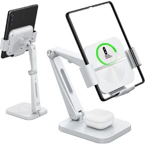 Wireless Charging Station for Z Fold 6/5/4/3/2, [3 Coils] 2 in 1 Fast Wireless Charger Stand for Samsung Galaxy Z Fold Series, Galaxy Buds 2 Pro/Buds Pro/Buds 2 / Buds Live