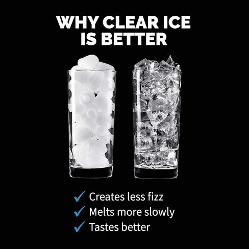 Luma Comfort Clear Ice Cube Maker Machine | First Cubes In 15 Minutes, 28 lbs. of Ice in 24 Hours | Countertop Portable Design in Stainless Steel - IM200SS in Saudi Arabia