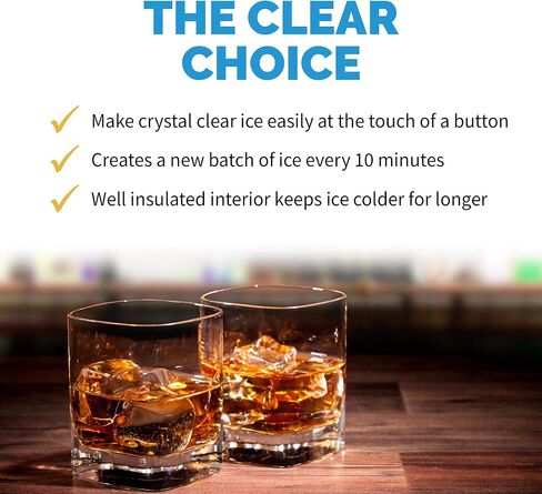 Luma Comfort Clear Ice Cube Maker Machine | First Cubes In 15 Minutes, 28 lbs. of Ice in 24 Hours | Countertop Portable Design in Stainless Steel - IM200SS in Saudi Arabia
