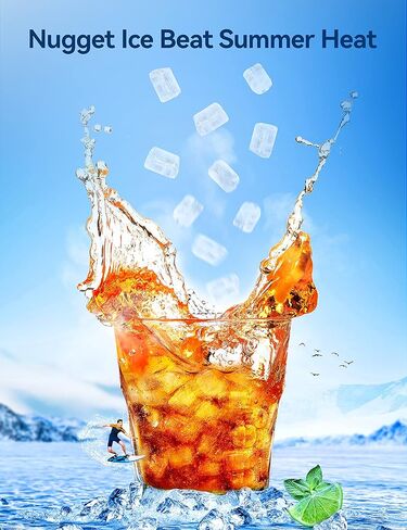 ماكينة صنع الثلج على سطح الطاولة من Thereeye، ماكينة صنع الثلج بيبل، 30 رطلًا في اليوم، طريقتان لإعادة تعبئة المياه، خزان مياه 3 كيو تي وتنظيف ذاتي، ماكينة ثلج بلمسة نهائية من الفولاذ المقاوم للصدأ لحفلات بار المنزل والمكتب in Kuwait