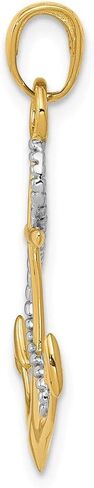Solid 14K Y Gold Men's Anchor rope Pendant Charm in Saudi Arabia