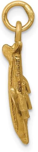 Solid 14k Yellow Gold Men's 3-D Airplane Charm Souvenir Pendant - 21mm x 15mm in Saudi Arabia