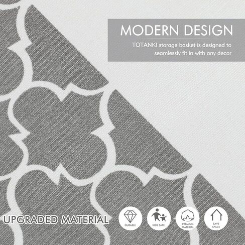 سلة غسيل توتانكي مكونة من قطعتين، سلة غسيل كبيرة سعة 80 لترًا بمقابض طويلة معززة، سلة تخزين مقاومة للماء قائمة بذاتها، سلة ملابس قابلة للطي لغرفة النوم والحمام والنوم (رمادي) in Kuwait
