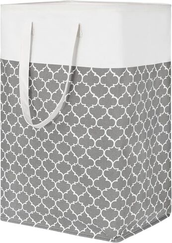 سلة غسيل توتانكي مكونة من قطعتين، سلة غسيل كبيرة سعة 80 لترًا بمقابض طويلة معززة، سلة تخزين مقاومة للماء قائمة بذاتها، سلة ملابس قابلة للطي لغرفة النوم والحمام والنوم (رمادي) in Kuwait