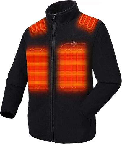 Venustas Mens Heated Jacket, Fleece with Battery Pack 7.4V, Premium Zippers in Kuwait