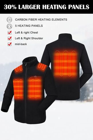 Venustas Mens Heated Jacket, Fleece with Battery Pack 7.4V, Premium Zippers in Kuwait
