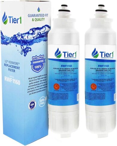 Tier1 ADQ73613401 Refrigerator Water Filter 2-pk | Replacement for LG LT800P, ADQ73613402, Kenmore 9490, 46-9490, 469490, ADQ73613408, DWF-35, Fridge Filter in Kuwait