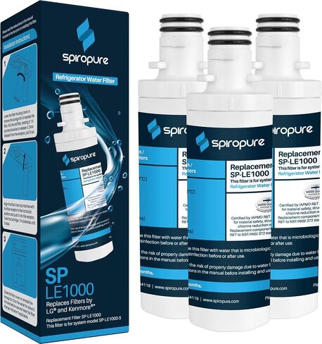 SpiroPure SP-LE1000 NSF Certified Refrigerator Water Filter Replacement for LT1000P, ADQ747935, MDJ64844601, 9980, ADQ74793501, ADQ74793502, 46-9980, LT1000P-3 (1 Pack) in Saudi Arabia