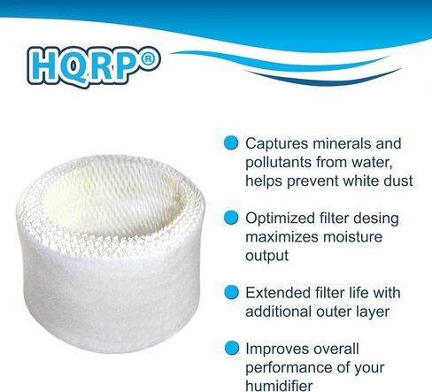 HQRP 2-Pack Wick Filter Compatible with Duracraft/Robitussin DH-835 DH835 DA1000 Humidifiers, AGW-835 AGW835 HAC504 Replacement in Saudi Arabia
