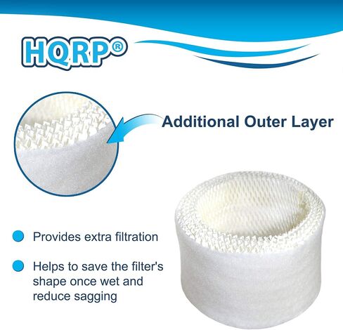 HQRP 2-Pack Wick Filter Compatible with Duracraft/Robitussin DH-835 DH835 DA1000 Humidifiers, AGW-835 AGW835 HAC504 Replacement in Saudi Arabia
