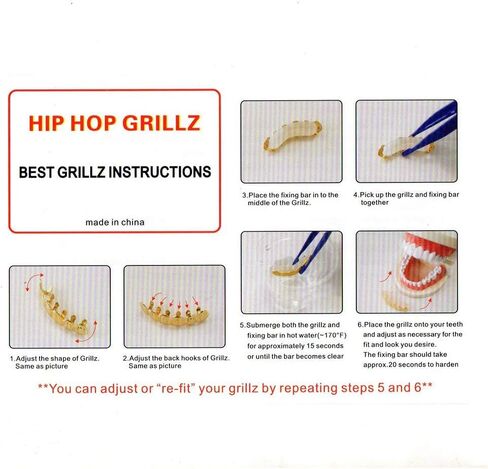 LuReen Metal Grillz Vampire Fangs Dracula Hip Hop Grills لأسنانك in Kuwait
