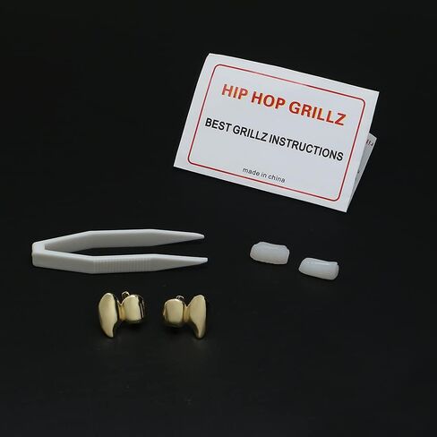 LuReen Metal Grillz Vampire Fangs Dracula Hip Hop Grills لأسنانك in Kuwait